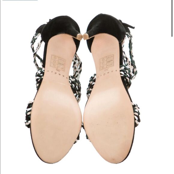 New Sandro Paris Agate Suede Sandals shoe heels 37 - Picture 10 of 11